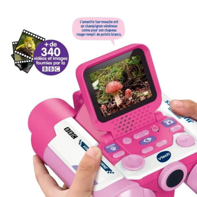 Prise en main des jumelles VTech Genius XL par un enfant.