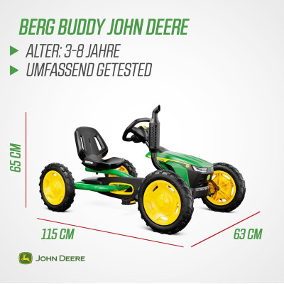 Kart à Pédales BERG Buddy John Deere | Enfant 3 à 8 Ans