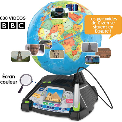 Base du globe terrestre VTech Genius XL avec ses modes de jeu.