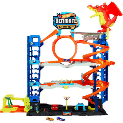 Garage Ultime Hot Wheels City avec dragon et looping.