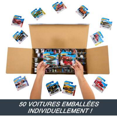 Jouet Hot Wheels coffret 50 voitures pour circuit