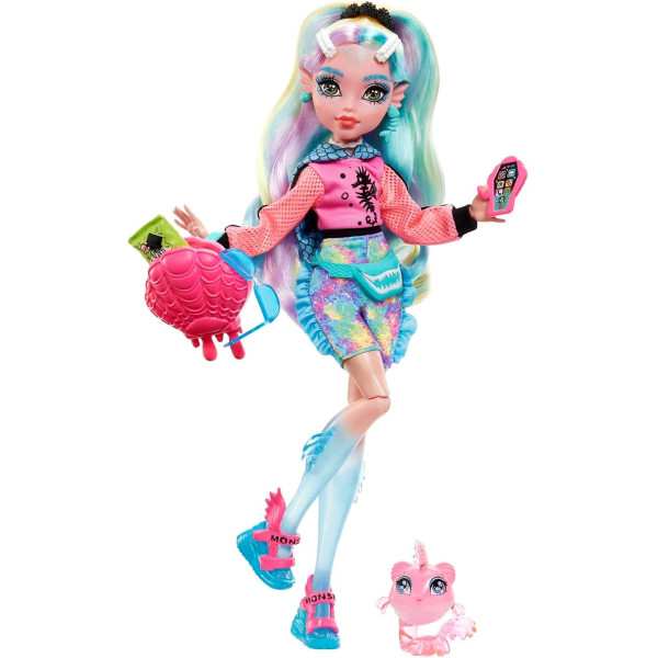 Monster High Lagoona blue - Poupée avec accessoires et piranha de compagnie HHK55